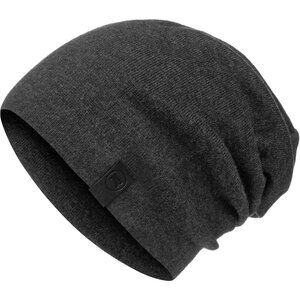 Unisex Charcoal Cotton Winter Skull Pull On Knit Warm Slouchy Baggy Beanie Cap